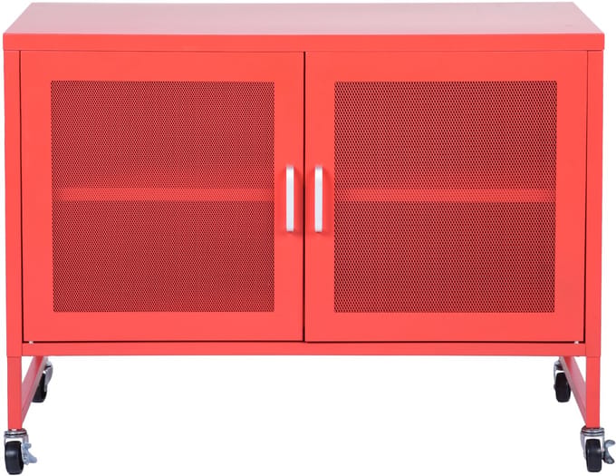 Furnish - Opbergkast - 2 planken - Met wielen - Rood