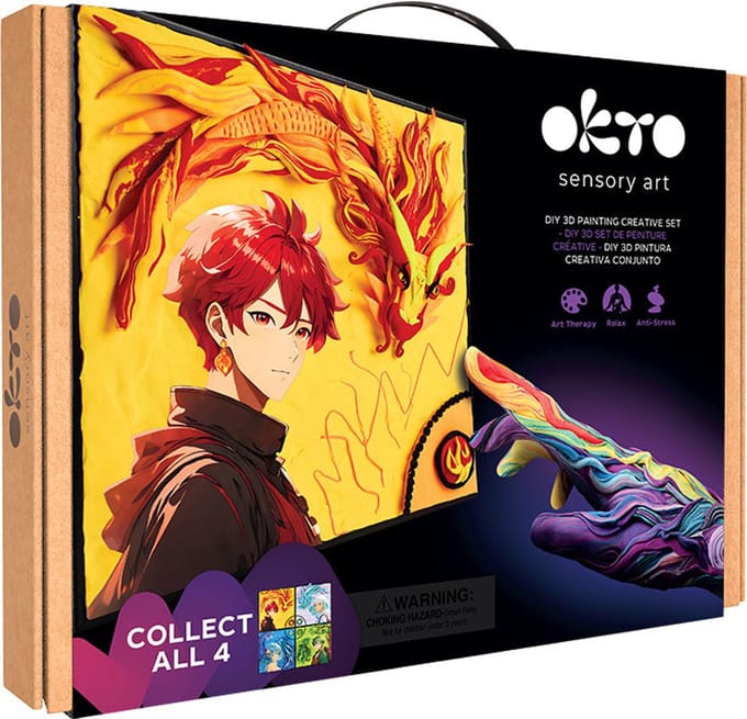 OKTO Sensory Art 3D - Manga - Vuur - Luchtdrogende Klei - 29X29Cm - 10 Jaar