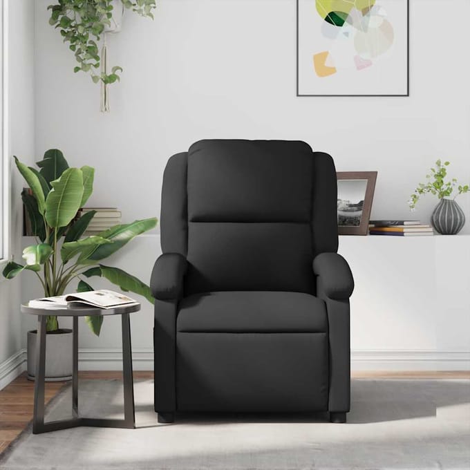 vidaXL - Relaxfauteuil - Zwart - Echt - Leer