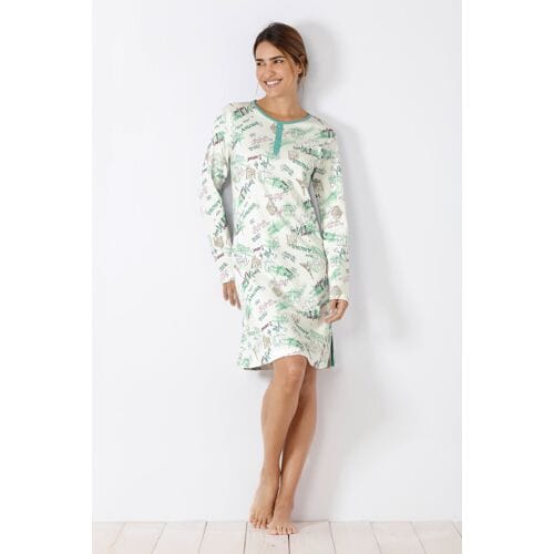 Paris dames nachthemd Hajo - Blauw - Maat - 52/54