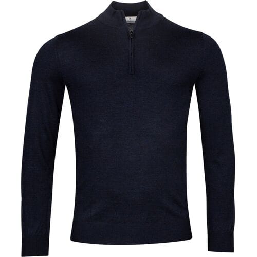 Thomas Maine Trui Merino Half Zip Single Knit Navy / male