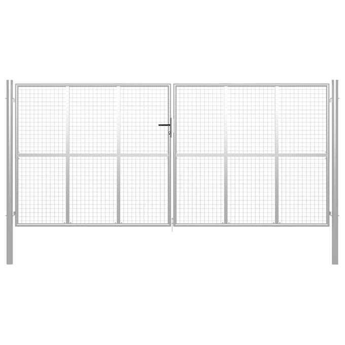 vidaXL Tuinpoort gegalvaniseerd staal 400x200 cm zilver