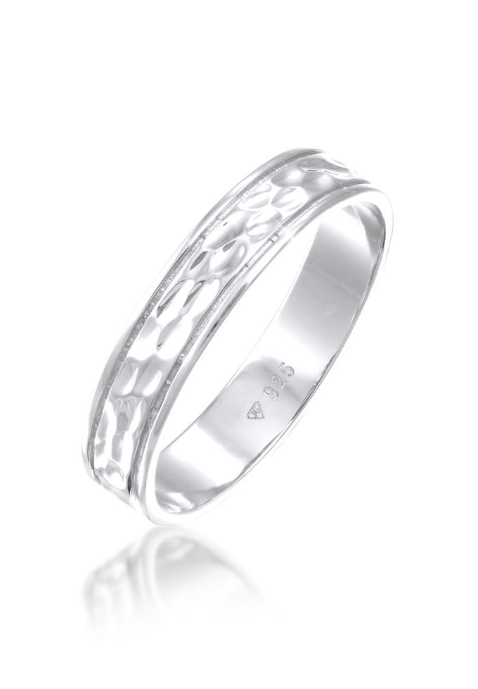 Elli PREMIUM - Ring - Elli PREMIUM Ring Dames Band Paar Partner Huwelijk Gestructureerd in 925 sterling zilver - Dames