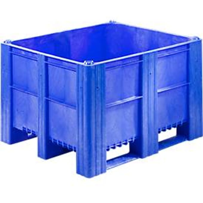Palletbox, gesloten, 620 l, blauw