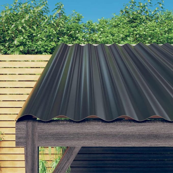 Dakpanelen - Golfplaten Dakplaten - Dakbedekking Bouwen - Geribbeld Ontwerp - 100 x 36 cm - Antraciet