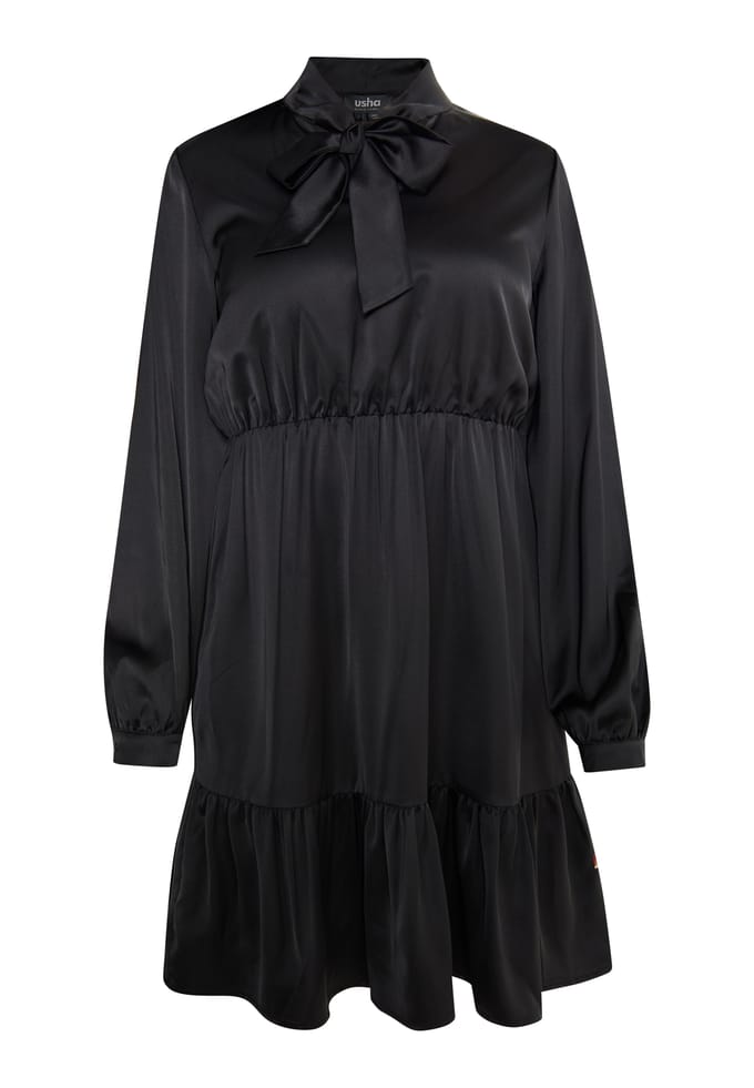 usha Midi-jurk met volant Dames zwart