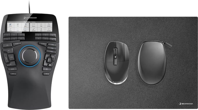 3Dconnexion SpaceMouse Enterprise Kit 2 muis Kantoor Ambidextrous RF Wireless + USB Type-A 6DoF