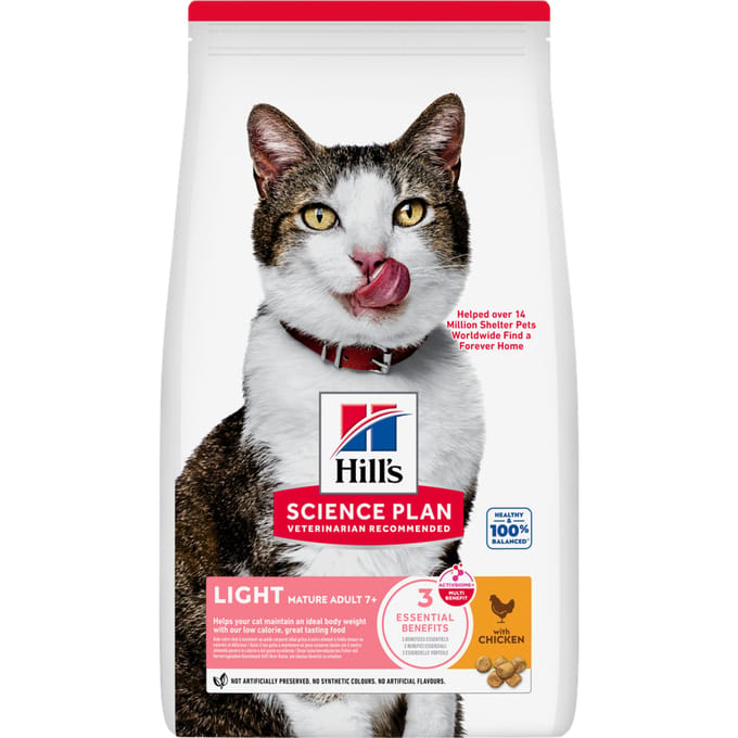 7kg Mature Adult 7+ Active Longevity Light Kip Hill's Science Plan Kattenvoer