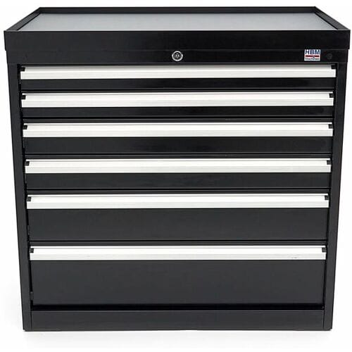 HBM 6 Laden Profi Gereedschapskast 88 x 58 x 80 cm zwart