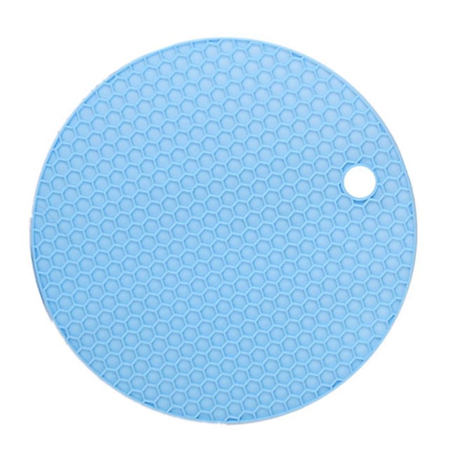 Napperon Isolant Thermique en Silicone Antidérapant Multifonctionnel Rond pour Plat de Repas pour Pot Plat white