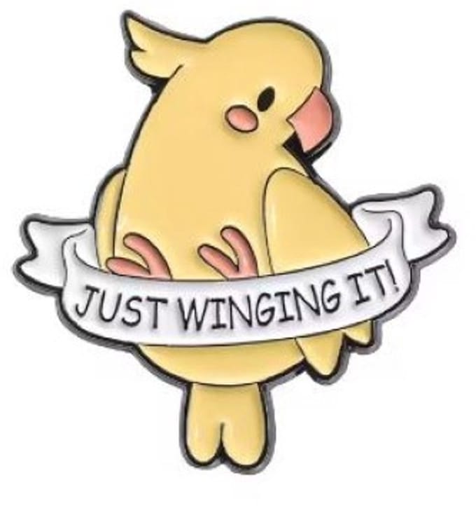 Pin Broche - enamel pin - kledingspeld - Winging it vogel