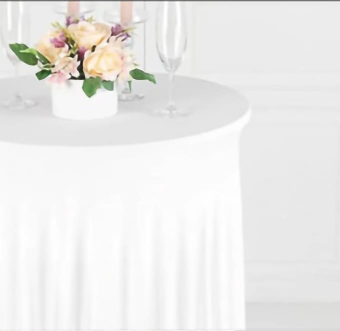 Meble odNowa Serie - Tafelkleed met Skirting - 80 cm - Wit - Elastisch Polyester