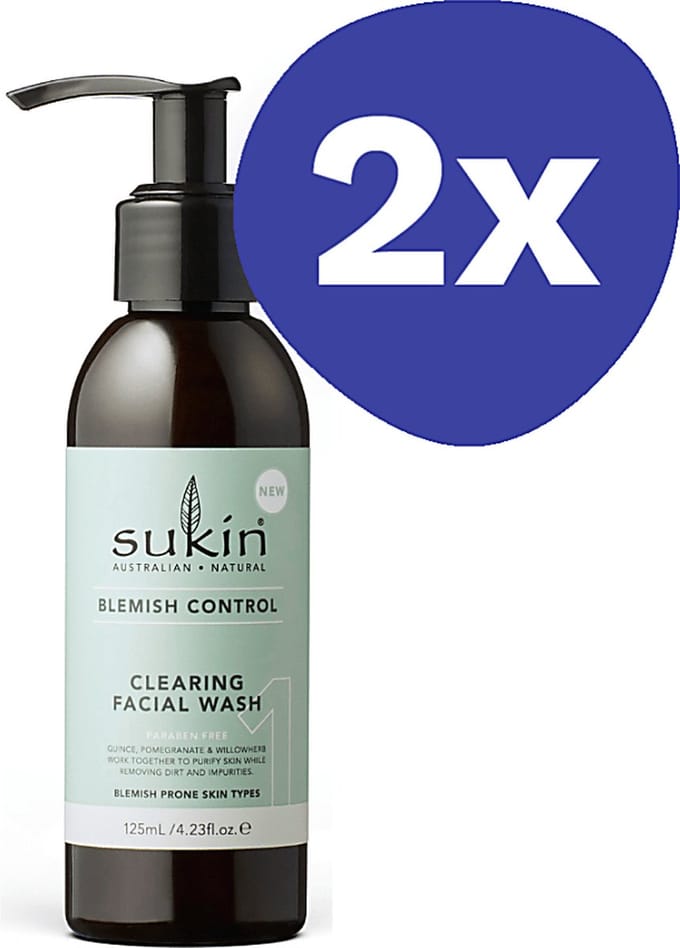 Sukin Blemish Control Clearing Facial Wash (2x 125ml)