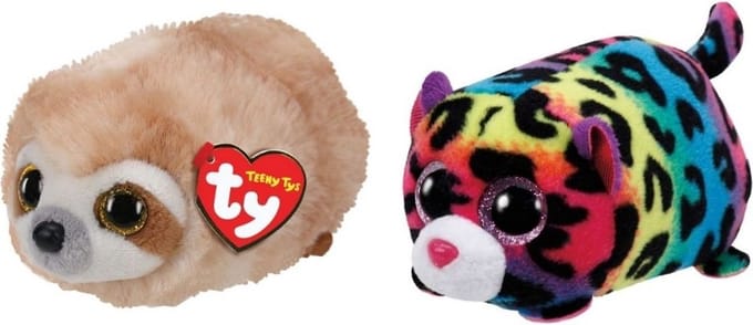 Ty - Knuffel - Teeny Ty's - Dangler Sloth & Jelly Leopard