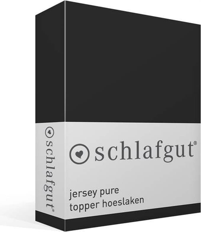 Schlafgut Jersey Pure topper hoeslaken - Eenpersoons - Off-Black