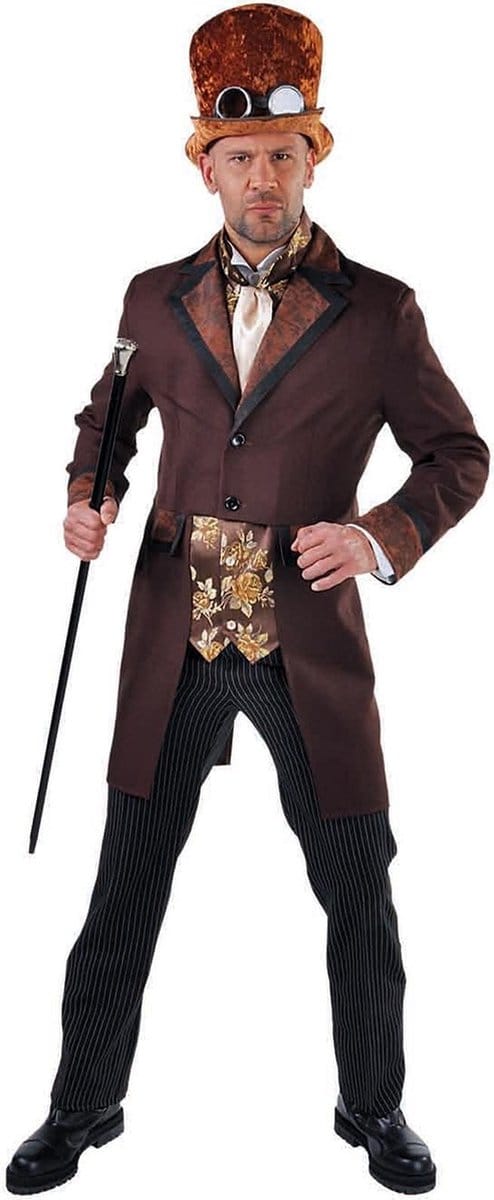 Magic Design Verkleedpak Steampunk Victoriaans Heren Bruin Mt S