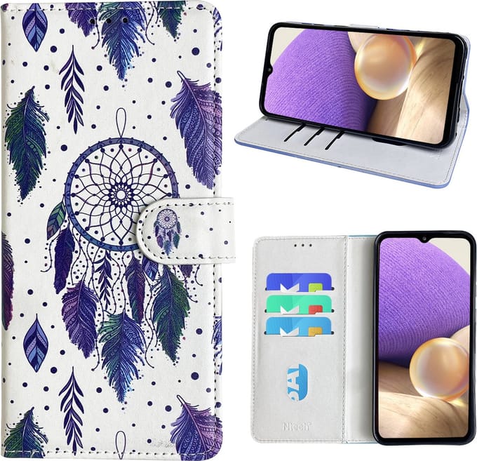 Hoesje geschikt voor Samsung Galaxy A32 5G Bookcase met dromenvanger print