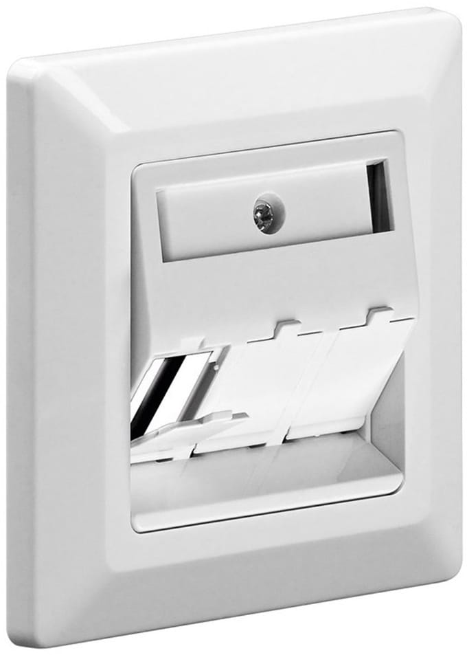 Wandcontactdoos | voor 3 Keystone modules | 45° opening | wit (RAL9010)