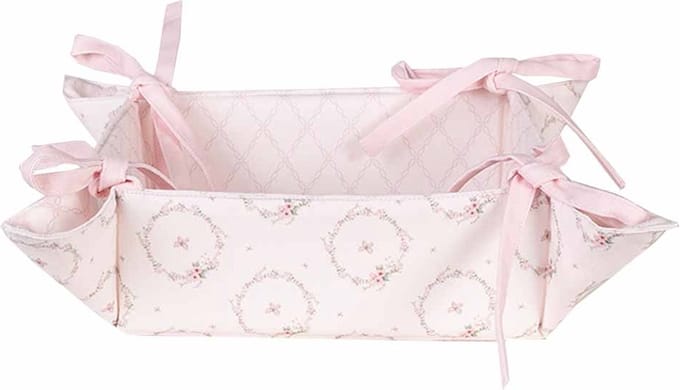 Clayre & Eef Broodmand 35x35x8 cm Roze Katoen Konijn