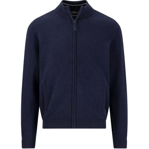Fynch-Hatton Vest Cardigan Zip Elbow Patches Navy / male