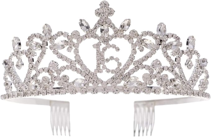 Tiara voor 16e Verjaardag - Zilveren Verjaardagsaccessoire