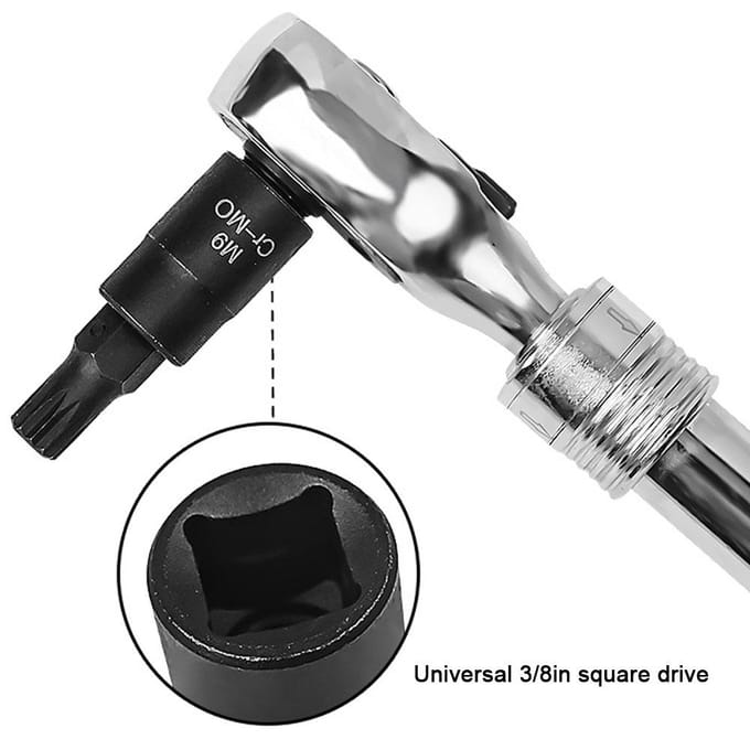 10 Stuks Universele 3/8 Vierkante Drive Socket Set M4-M16 Socket Kit Chroom-molybdeen Staal Socket zwart