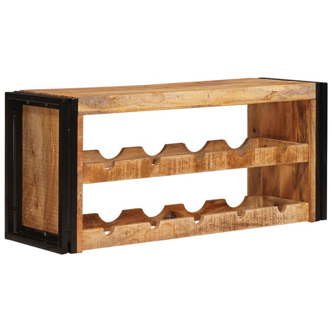 vidaXL - Wijnrek - Bruin - 100 - x - 45 - x - 33 - cm - Massief - Ruw - Mango - Hout