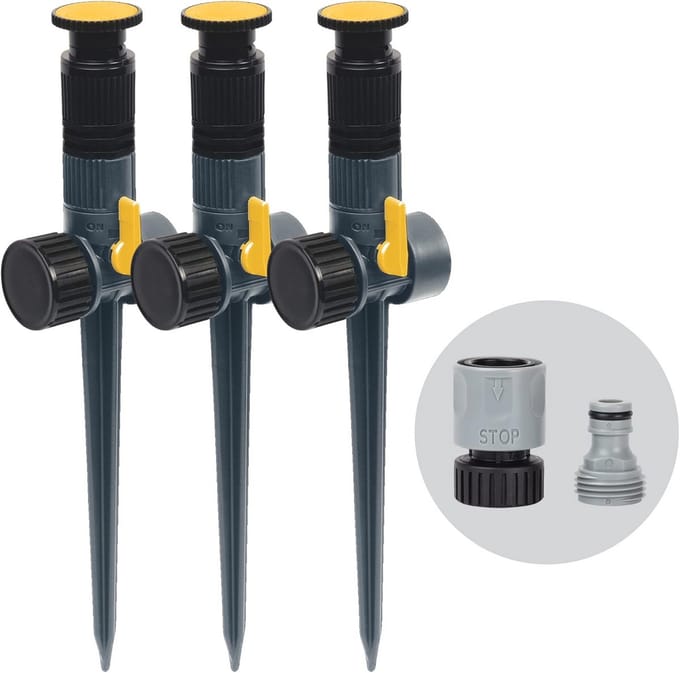 Verstelbare Spike Sprinkler Bundle 3PK - Groen, Geel