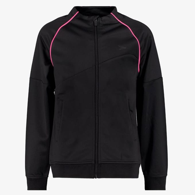 Dutchy meisjes trainingsjas zwart roze - Maat 128