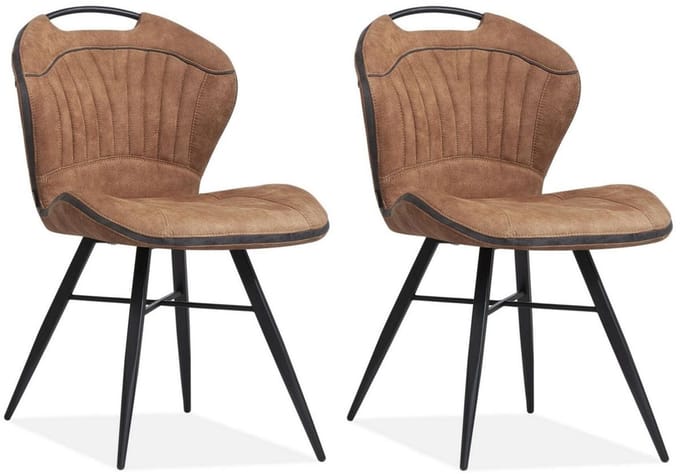 MX Sofa - Eetkamerstoel Splash luxor - kleur: Cognac (set van 2 stoelen)