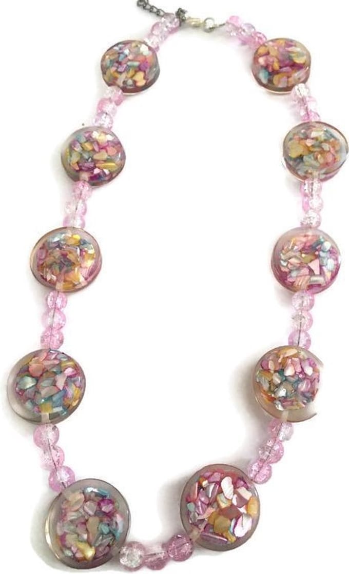 Petra's Sieradenwereld - Ketting roze met paars (770)