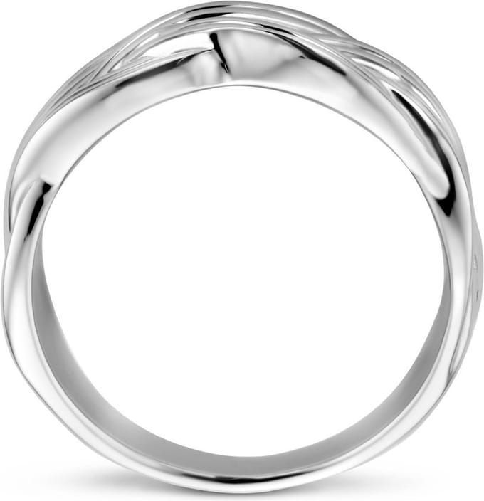 Gerhodineerd Zilver Ring Gevlochten 1336191