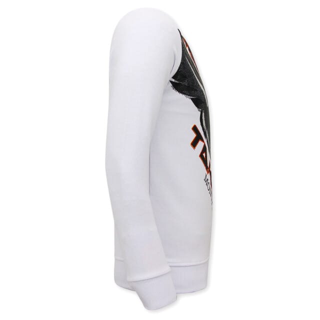 Heren Sweater met Print - Eagle Head - 3645 - Wit