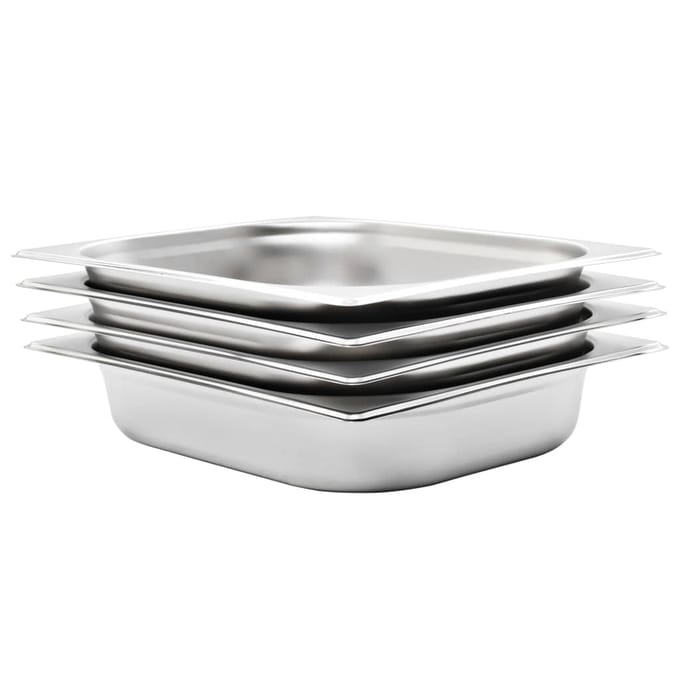 vidaXL - Gastronormbakken - 4 - st - GN - 1/2 - 65 - mm - roestvrij - staal