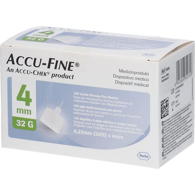 Accu-Fine Naald 0,23x4 mm 32g 100 Canule