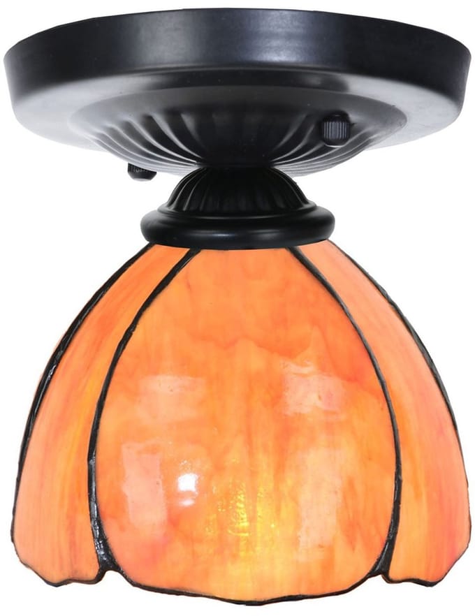 Tiffany plafonnière zwart met Tulipa - Art Deco Trade