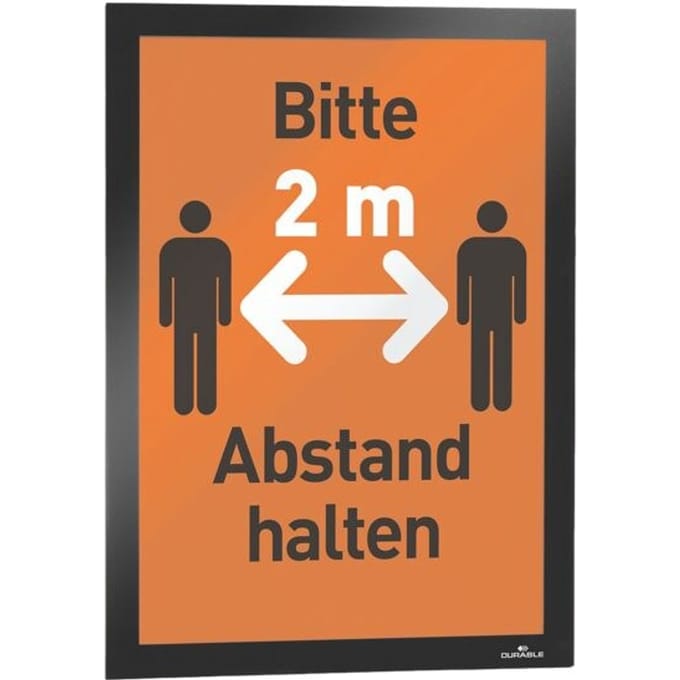10 x Durable Duraframe infokader - A4 formaat - Zwart - Magnetische sluiting
