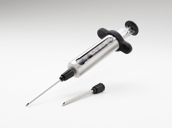 RVS marinade injectiespuit met 2 naalden