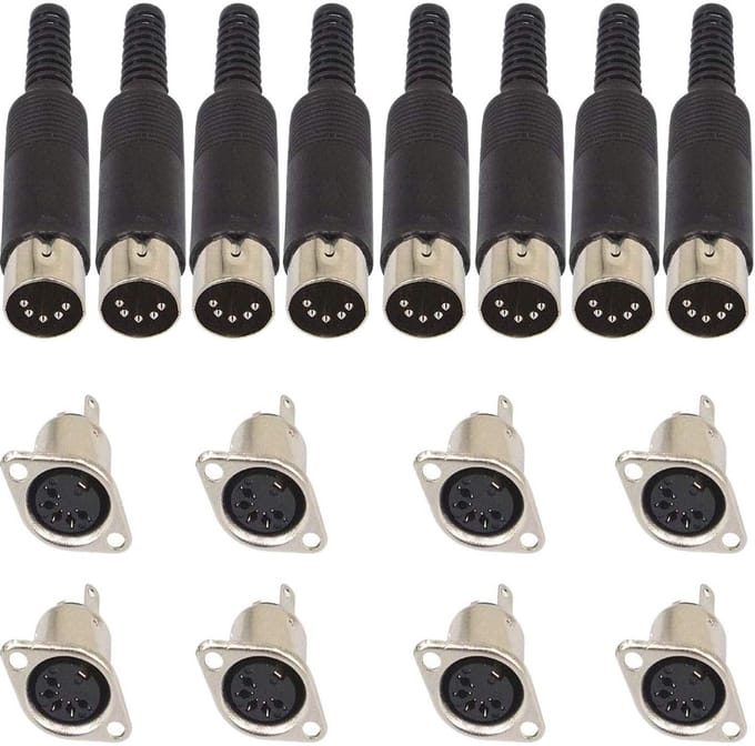 16 Stuks 5-Polige DIN Stekkerbus Set voor Audio Luidspreker en Paneelmontage