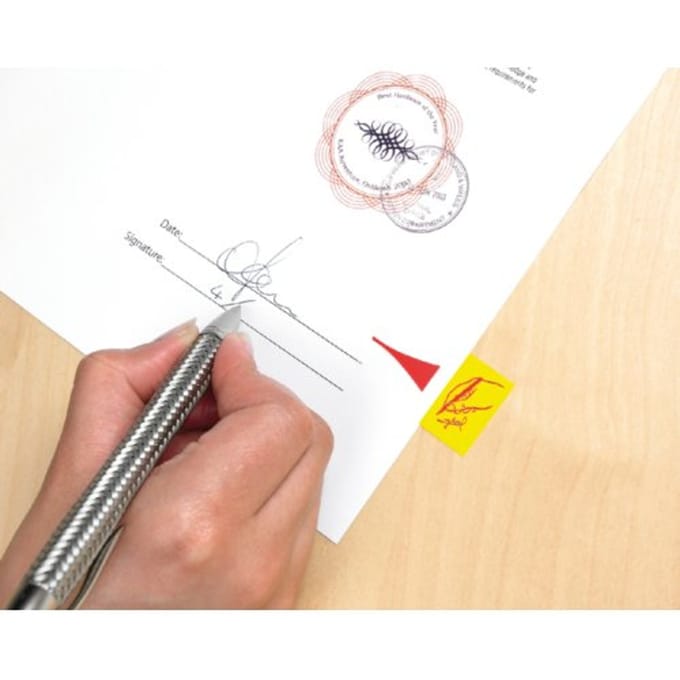 Indextabs post-it 68031 25,4x43.2mm " hier Ondertekenen" geel
