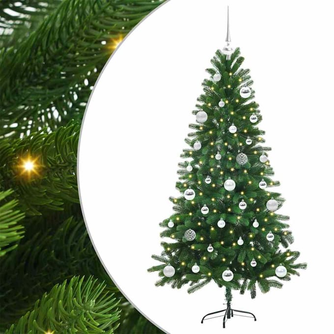 vidaXL - Kerstboom - met - 150 - LED - met - standaard - Groen - 150 - cm - PE