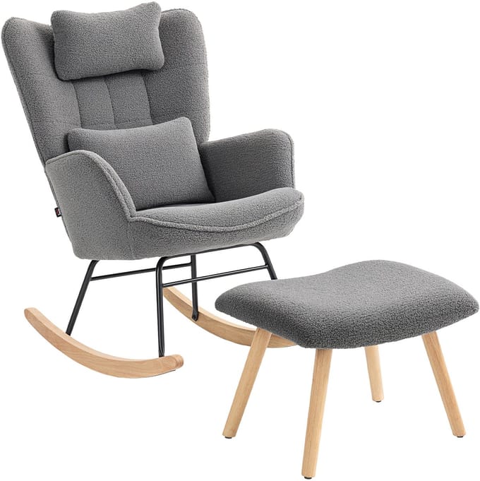 HOMCOM Schommelstoelset Polyester 101,5L x 70,5B x 99,5H cm Donkergrijs