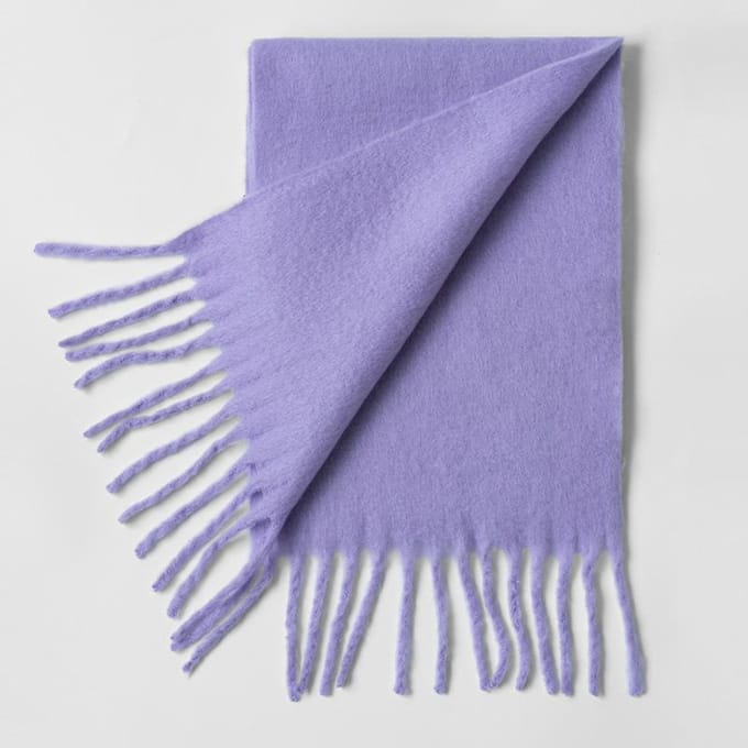Écharpe Chaude Couleur Unie Filles Hiver Épaisse Peluche Longue Écharpe Écharpe Couleur Unie gray