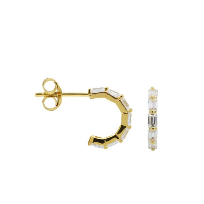 Karma Oorknoppen half hoop diamond row Goud