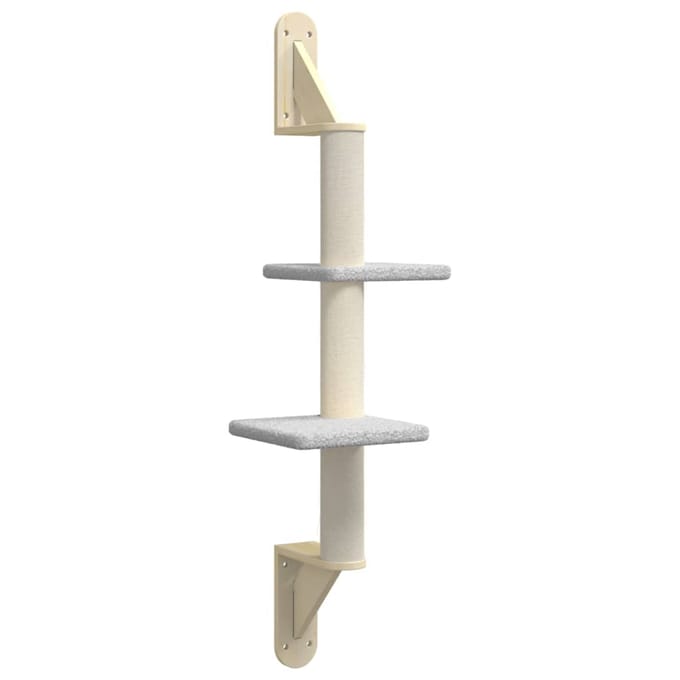vidaXL Kattenmeubel wandgemonteerd met krabpaal 108 cm lichtgrijs