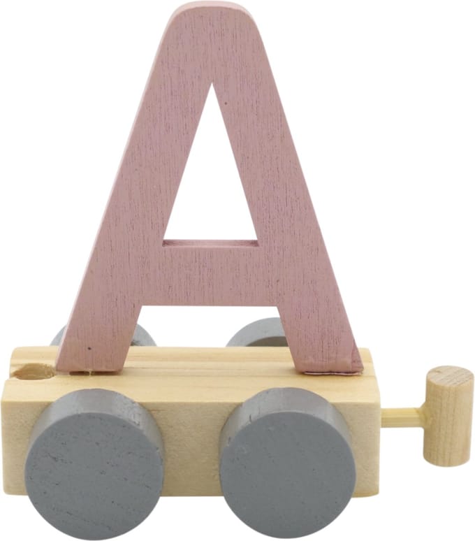 Lettertrein A roze | * totale trein pas vanaf 3, diverse, wagonnetjes bestellen aub
