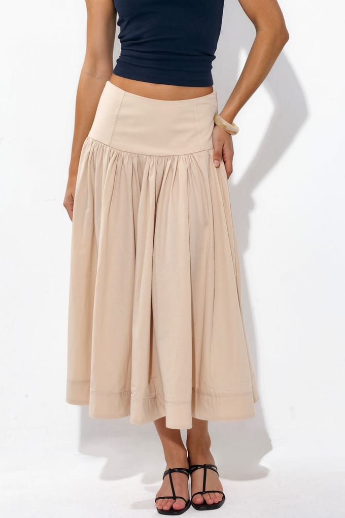 Hoge Taille A-Lijn Midi Rok