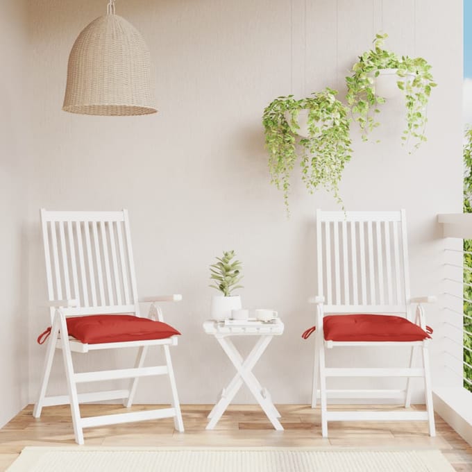 vidaXL - Stoelkussens - 2 - st - 40x40x7 - cm - oxford - stof - rood