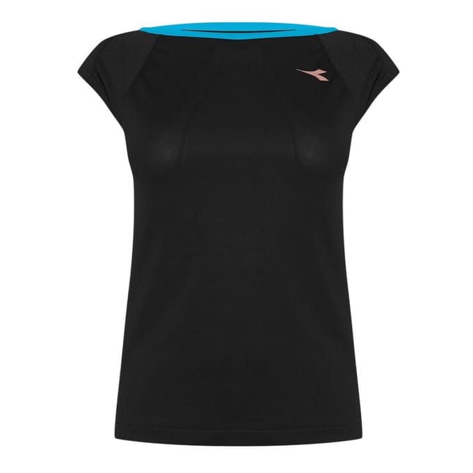 Diadora Dames/Dames Logo Crew Hals T-shirt (Zwart)