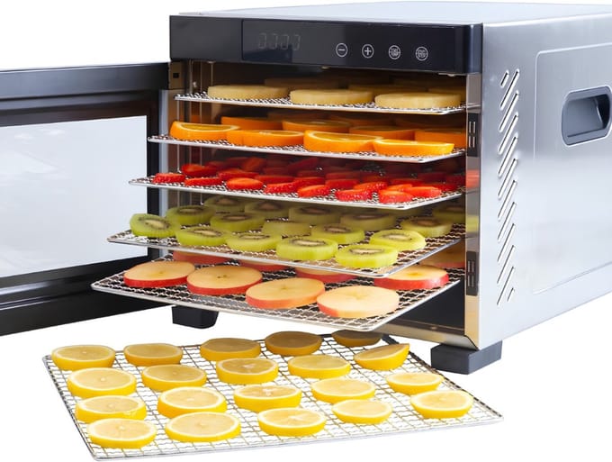 SP® Voedseldroger - 6 Laden - Dehydrator - Droogoven - Zilver - 45cm x 34cm x 21cm